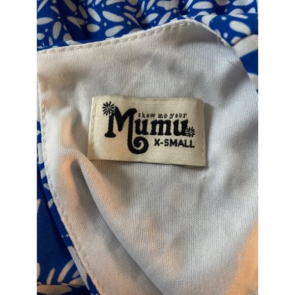 Show Me Your Mumu Mykonos Circle Medallion Print Riri Romper, Blue White Size XS - Picture 5 of 6